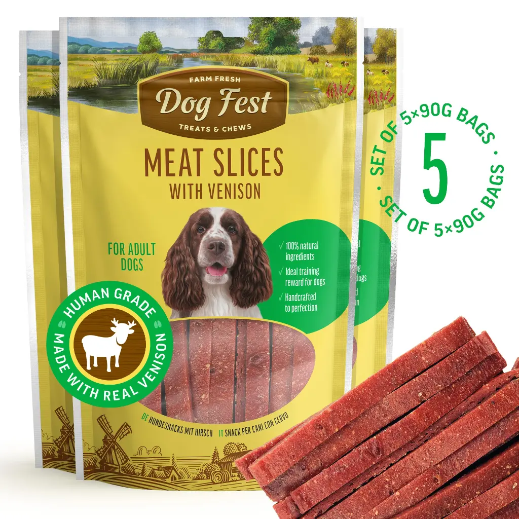 Meat Slices With Venison - Dog Treats - Set Of 5