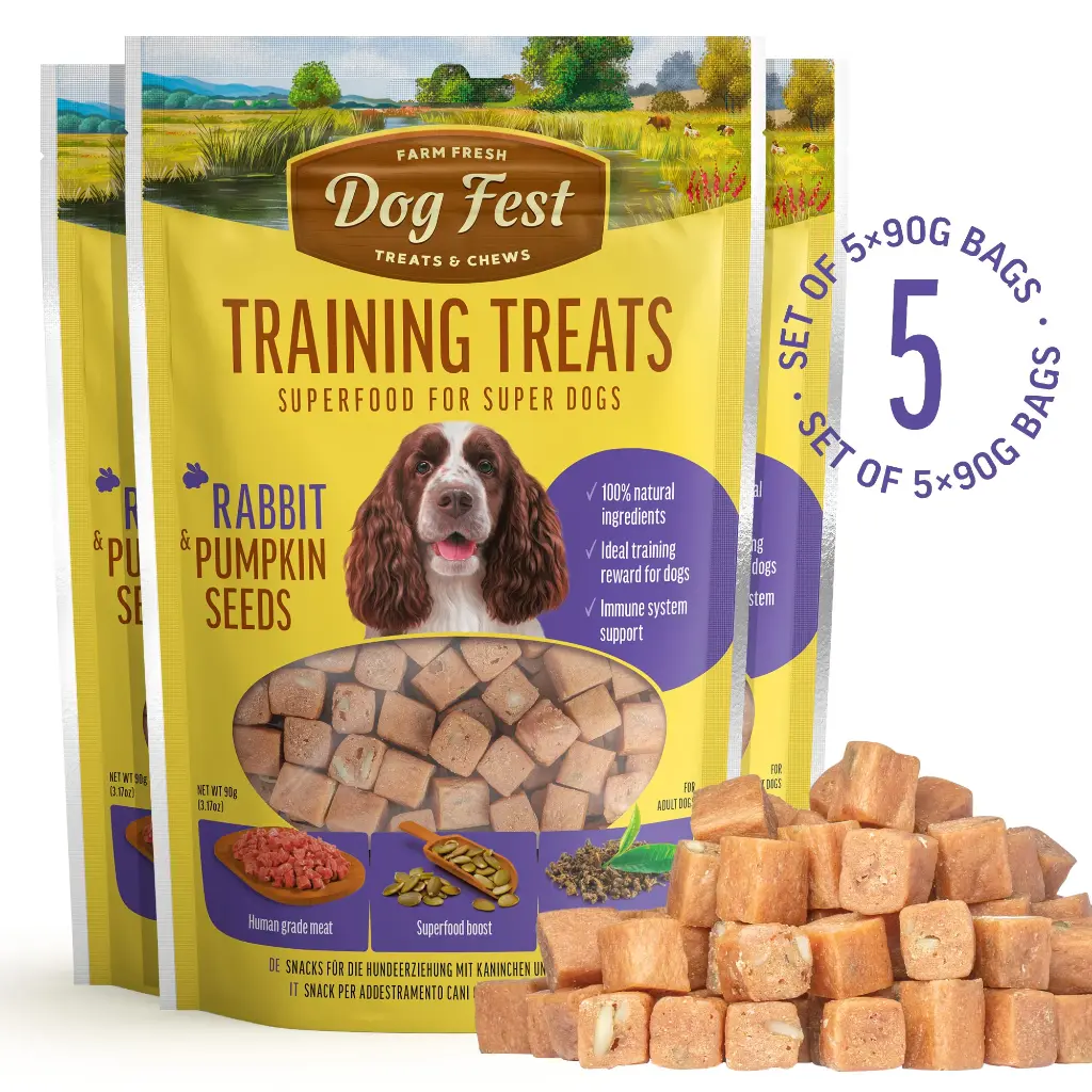 Training Treats Rabbit & Pumpkin seeds - Dog Treats - Set Of 5