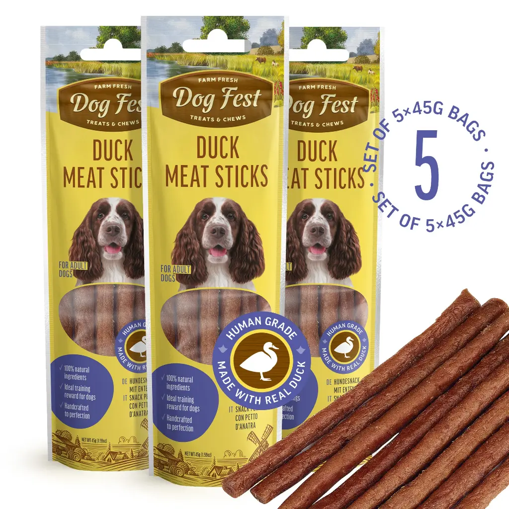Duck Meat Sticks - Dog Treats - Set Of 5x45g