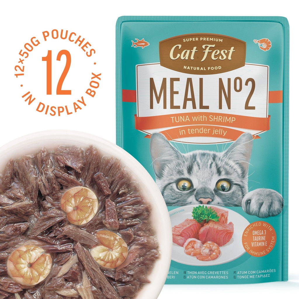 MEAL No 2 / Tuna with shrimp in tender jelly - Set of 12x 50 g