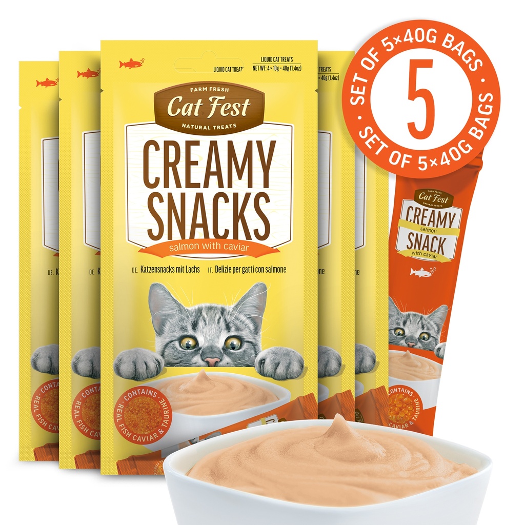 Creamy snacks /Salmon with caviar  - Set of 5x40 g 