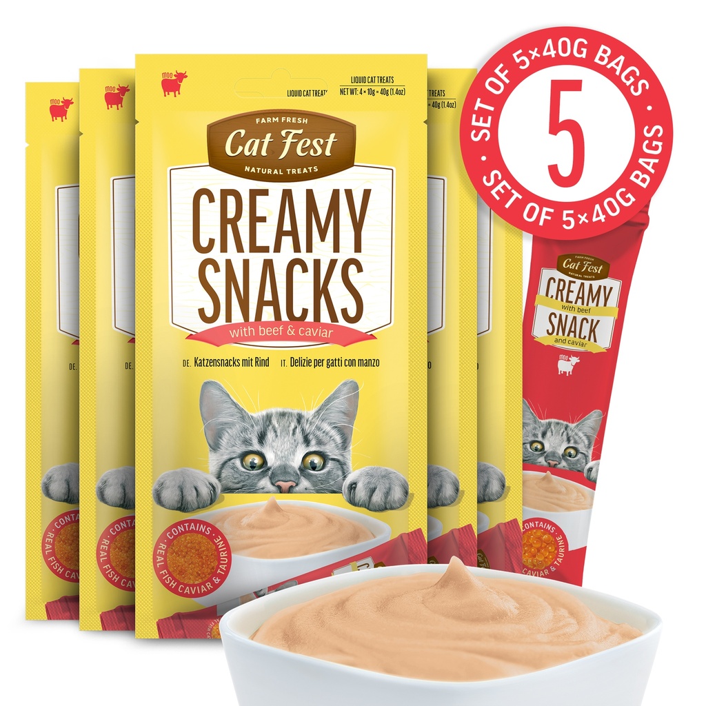Creamy snacks /Beef with caviar  - Set of 5x40 g 