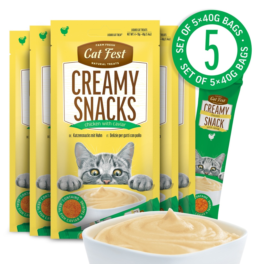 Creamy snacks /Chicken  with caviar  - Set of 5x40 g 