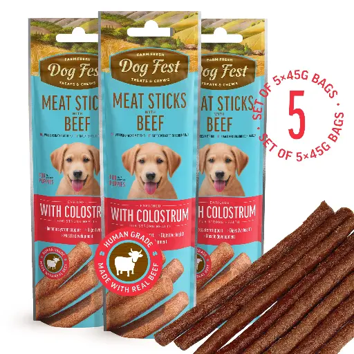 [79211368] Meat Sticks With Beef - Dog Treats For Puppies - Set Of 5x45g