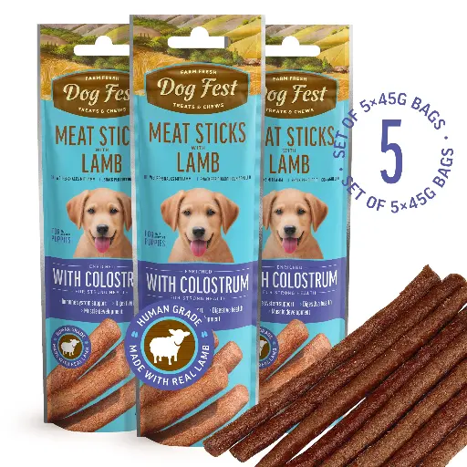 [79211375] Meat Sticks With Lamb - Dog Treats For Puppies - Set Of 5x45g