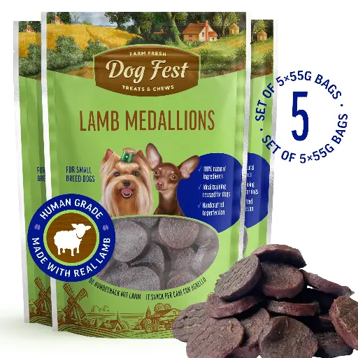[79711519] Lamb Medallions - Dog Treats For Small Breeds - Set Of 5x55g