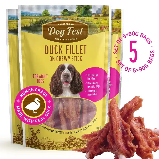 [79711793] Duck Fillet On Chewy Stick - Dog Treats - Set Of 5
