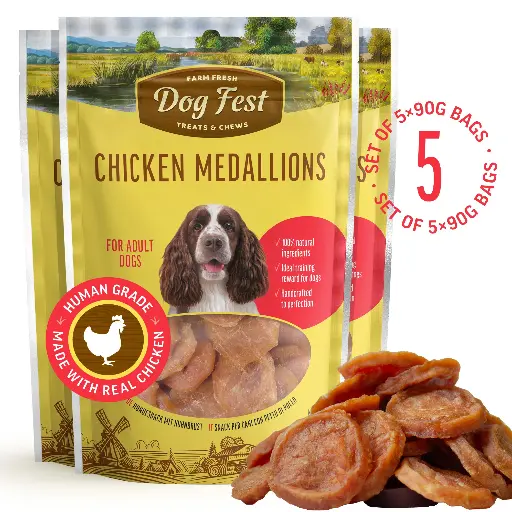 [79711151] Chicken Medallions - Dog Treats - Set Of 5