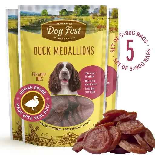 [79213669] Duck Medallions - Dog Treats - Set Of 5