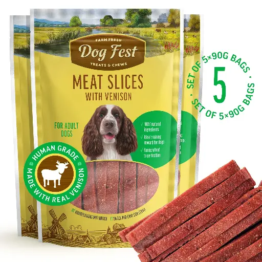 [79208948] Meat Slices With Venison - Dog Treats - Set Of 5