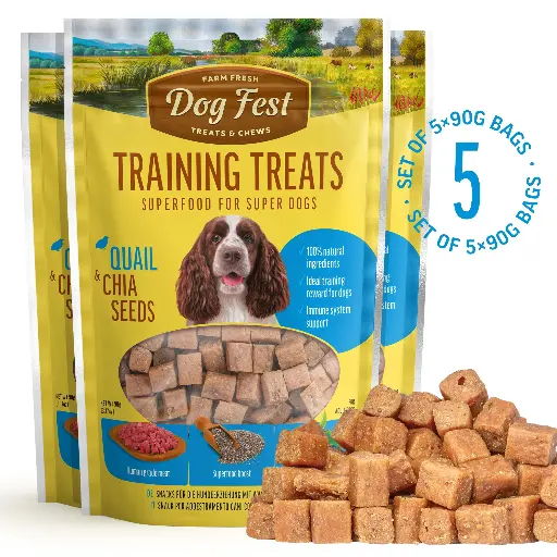 [79711915] Training Treats Quail & Chia seeds - Dog Treats - Set Of 5