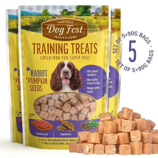 [79711908] Training Treats Rabbit & Pumpkin seeds - Dog Treats - Set Of 5