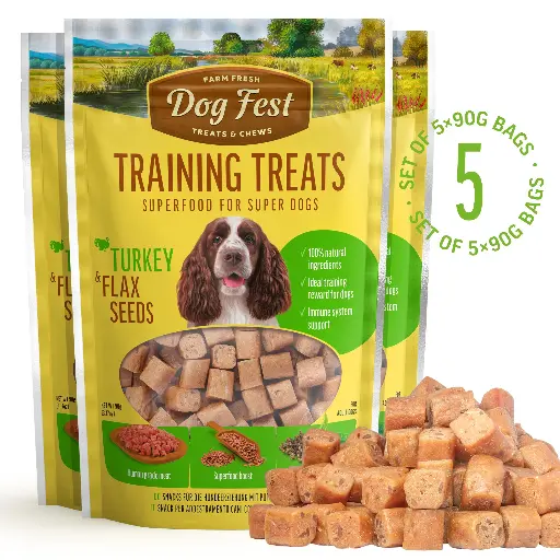 [79711922] Training Treats Turkey & Flax seeds - Dog Treats - Set Of 5