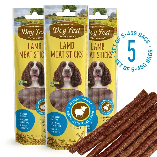 [79711281] Lamb Meat Sticks - Dog Treats - Set Of 5x45g