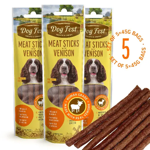 [79208955] Meat Sticks With Venison - Dog Treats - Set Of 5x45g