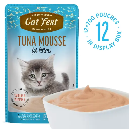 [79218961] Tuna Mousse for Kittens - Cat Wet Food - Set Of 12x70g