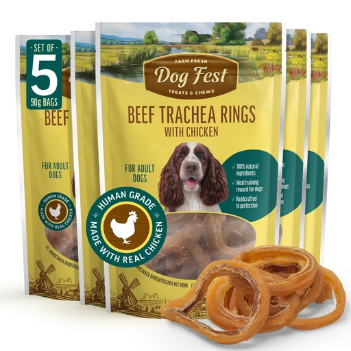 [79219937] Beef trachea with chicken - Dog Treats - Set Of 5
